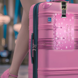 Para Maletas Elegante etiqueta de equipaje con brillo rosa cali