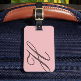 Para Maletas Elegante etiqueta de equipaje de Monograma Rosa y 