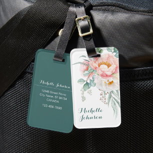 Para Maletas Elegante etiqueta de equipaje de peones rosados