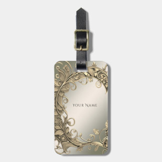 Para Maletas Elegante etiqueta de equipaje decorativa de oro mo