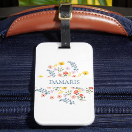 Para Maletas Elegante etiqueta de equipaje floral personalizada
