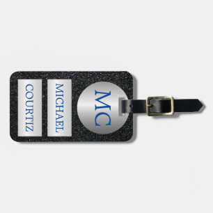 Para Maletas Elegante etiqueta de equipaje monogramado en plata