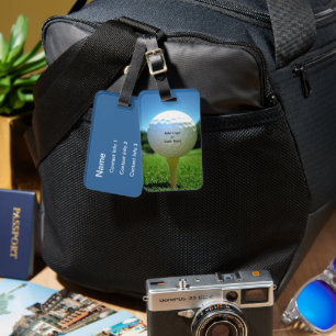 Para Maletas En La Etiqueta De La Bolsa Azul Del Tee Golf