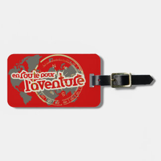 Para Maletas en route pour l'aventure etiqueta de equipaje rojo