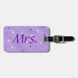 Para Maletas Estrellas moradas y blancas Sra. Lumalta Etiqueta