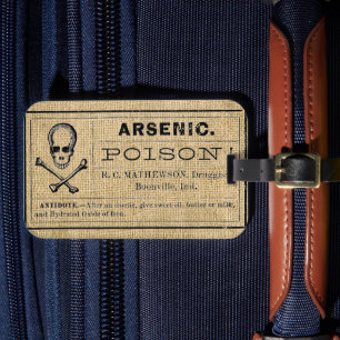 Para Maletas Etiqueta arsénica en Burlap