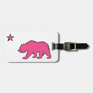 Para Maletas Etiqueta artística de bandera rosa de California