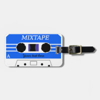 Etiqueta azul de encargo del equipaje de Mixtape