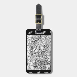Para Maletas Etiqueta blanco y negro del bolso del lagarto