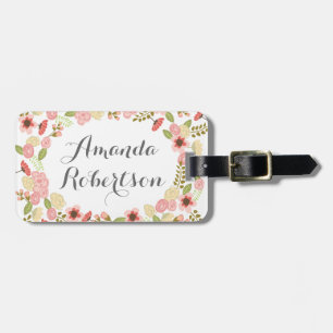 Para Maletas Etiqueta botánica del equipaje de las flores