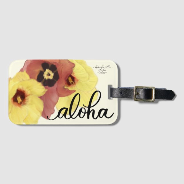 Para Maletas Etiqueta de bolsa de Hau Aloha (Anverso horizontal)
