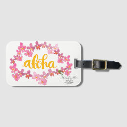 Para Maletas Etiqueta de Bolsa de Lei de Orquídea Negrita Aloha