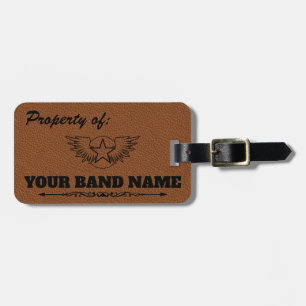 Para Maletas Etiqueta de bolsa de nombres personalizados Rock &