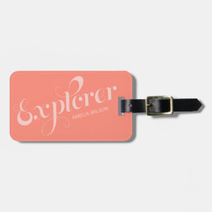 Para Maletas Etiqueta de bolsa del Explorador de tipografía de 