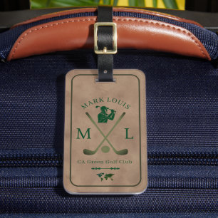 Para Maletas Etiqueta de bolsa marrón antigua con ID personaliz