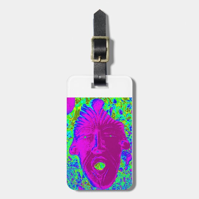 Para Maletas etiqueta de cara púrpura personalizada (Frente Vertical)