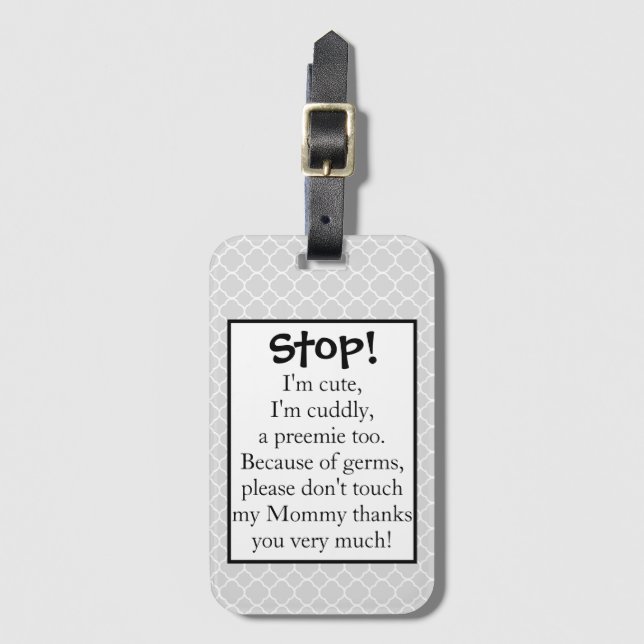 Para Maletas Etiqueta de controlador preemie (Anverso vertical)