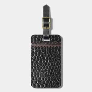Para Maletas Etiqueta de cuero negra del equipaje de la textura