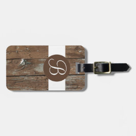 Para Maletas Etiqueta de encargo de madera rústica del equipaje