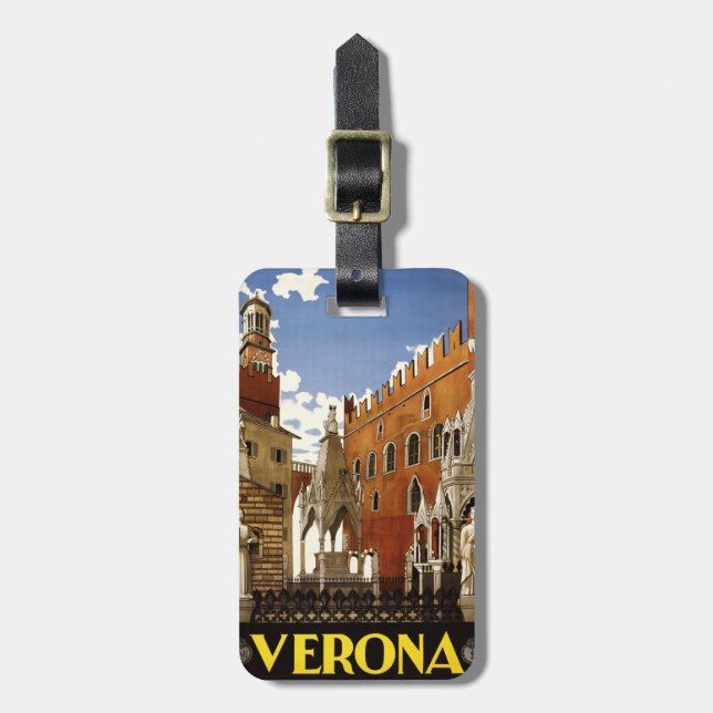 Para Maletas Etiqueta de encargo del equipaje de Verona Italia (Frente Vertical)