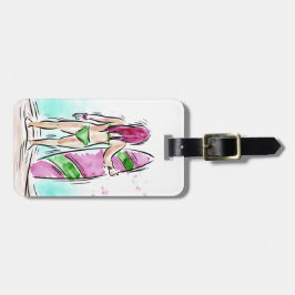 Para Maletas Etiqueta de encargo del equipaje del chica de la