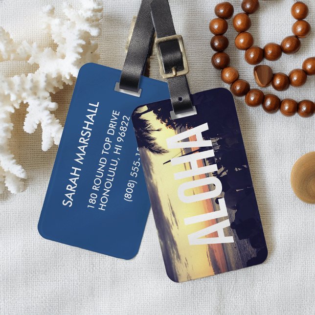Para Maletas Etiqueta de equipaje Aloha Hawaii Sunset (Subido por el creador)