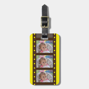 Para Maletas Etiqueta de equipaje amarilla de tira de película