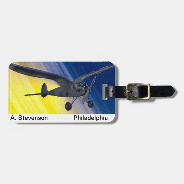 Para Maletas Etiqueta de equipaje - avión modelo (Frente Horizontal)