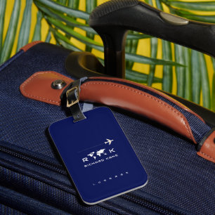 Para Maletas Etiqueta de equipaje azul de viajes de mundo moder