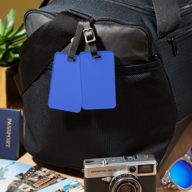 Para Maletas Etiqueta de Equipaje Azul Real (Anverso & Reverso)