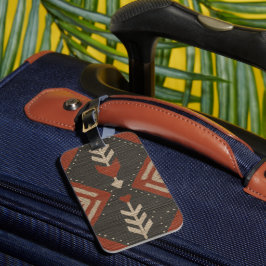 Para Maletas Etiqueta de equipaje Boho rústica con estampado de
