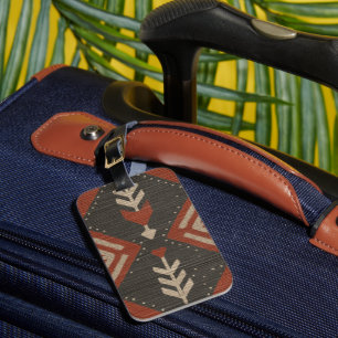 Para Maletas Etiqueta de equipaje Boho rústica con estampado de