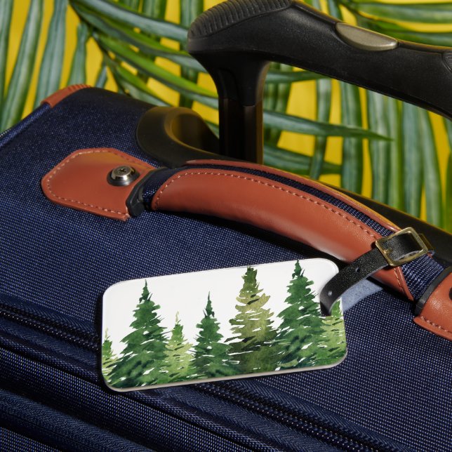 Para Maletas Etiqueta de equipaje - Bosque acuarela (Anverso In situ 3)