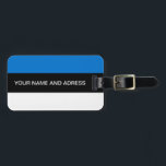 Para Maletas Etiqueta de equipaje con bandera de Estonia<br><div class="desc">Viaja con orgullo y haz que tu maleta destaque con esta vibrante etiqueta de equipaje que muestra la bandera de Estonia! Perfecto tanto para viajeros ocasionales como para los patriotas que rotan globos, esta etiqueta de equipaje agrega un símbolo audaz y reconocible de la identidad estonia a sus bolsos. Las...</div>