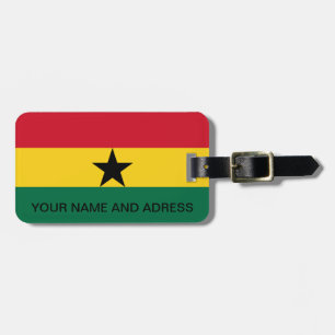 Para Maletas Etiqueta de equipaje con bandera de Ghana