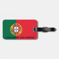 Etiqueta de equipaje con bandera de Portugal