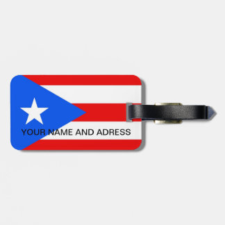 Para Maletas Etiqueta de equipaje con bandera de Puerto Rico, E