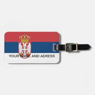 Para Maletas Etiqueta de equipaje con bandera de Serbia