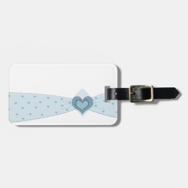 Para Maletas Etiqueta de equipaje con cinta azul (Frente Horizontal)