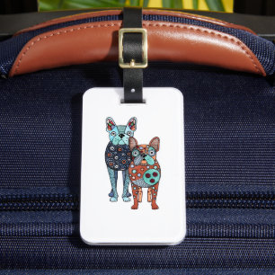 Para Maletas Etiqueta de equipaje con dibujos de Bulldogs Franc