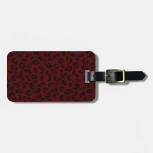 Para Maletas Etiqueta de equipaje con estampado de leopardo roj