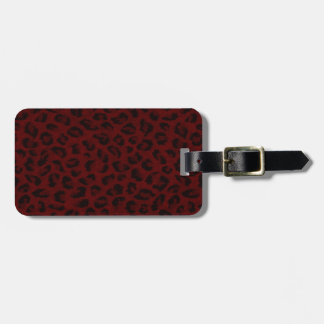 Para Maletas Etiqueta de equipaje con estampado de leopardo roj