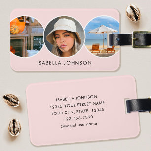 Para Maletas Etiqueta de equipaje con foto personalizada modern