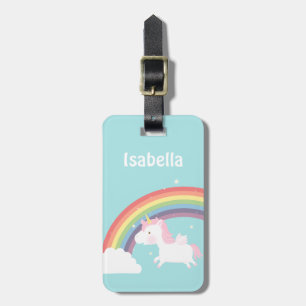Para Maletas Etiqueta de equipaje con nombre de niña unicornio 