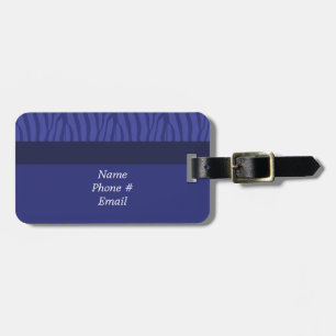Para Maletas Etiqueta de equipaje con patrón de cebra azul mode