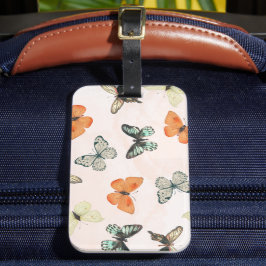 Para Maletas Etiqueta de equipaje con patrón de mariposa linda
