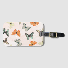 Para Maletas Etiqueta de equipaje con patrón de mariposa linda