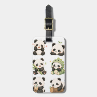 Para Maletas Etiqueta de equipaje con patrón de oso panda Kawai