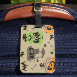 Para Maletas Etiqueta de equipaje con patrón vintage de Hallowe