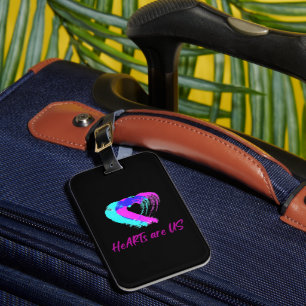 Para Maletas Etiqueta de equipaje Corazón rosa y azul